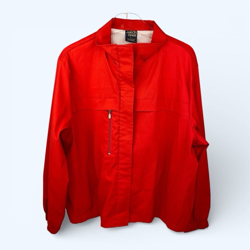 Vintage Allison Daley Red Jacket Windbreaker Size L